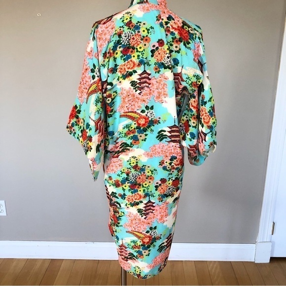 VINTAGE made in Japan kimono robe duster colorful - Picture 12 of 14